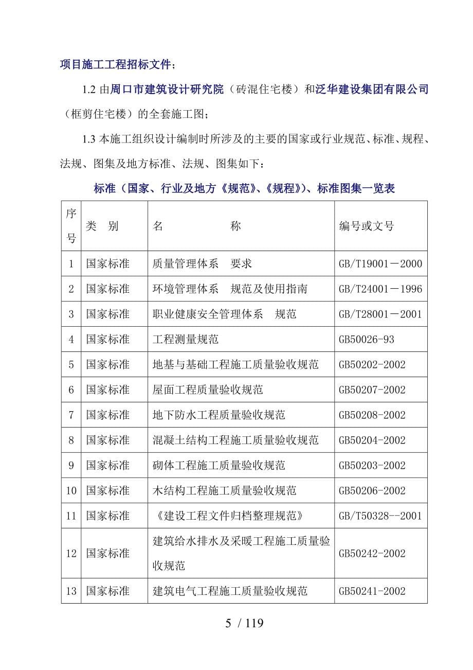 周口阳光半岛花园施工组织设计白_第5页