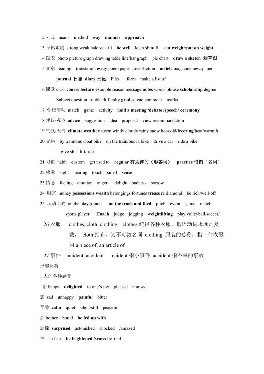 2011年高考英语复习-历年高考完形填空词汇总结.doc_第5页