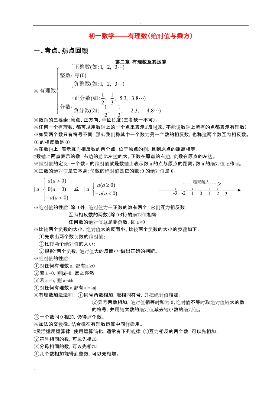 初一数学有理数(绝对值及乘方)_第1页