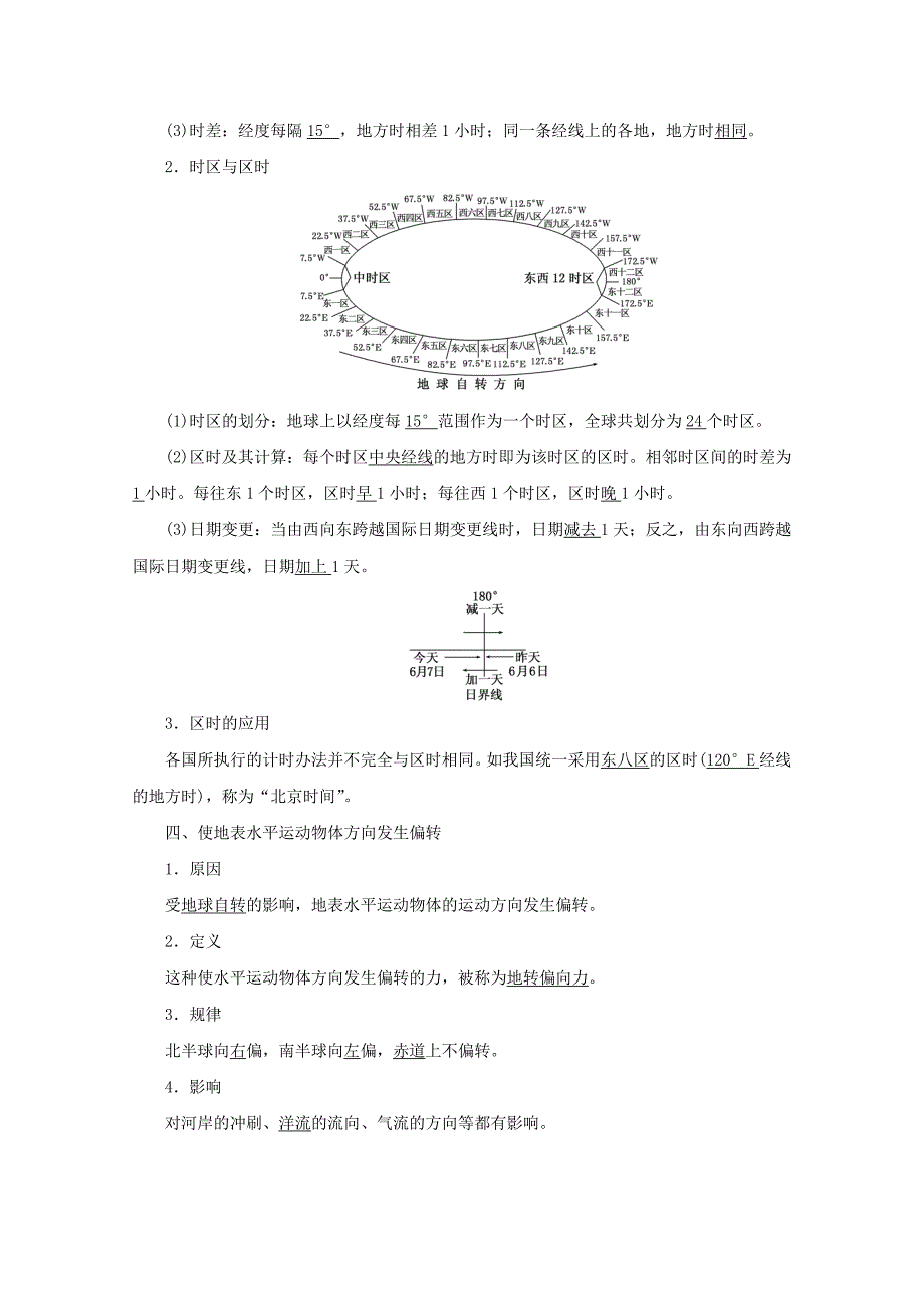 2019-2020年高中地理第一单元从宇宙看地球第二节地球自转的地理意义习题鲁教版.doc_第2页