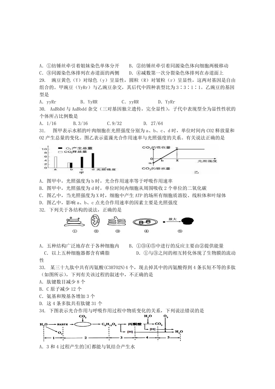 2019年高二生物上学期期末考试试题 理.doc_第4页