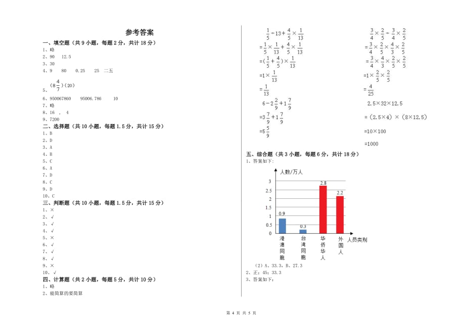 重点小学小升初数学过关检测试卷B卷 人教版（含答案）.doc_第4页