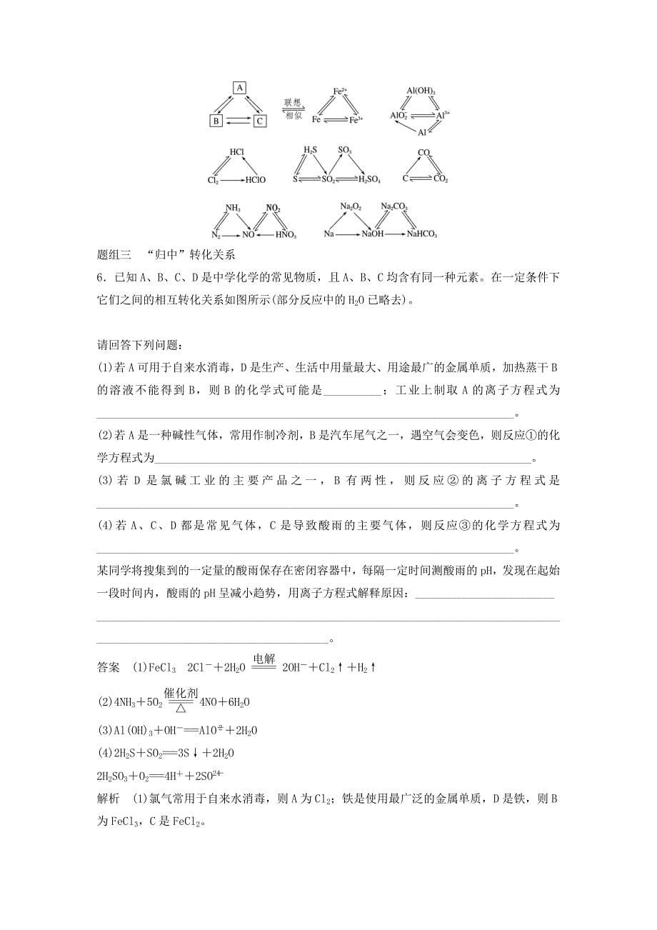 2019-2020年高考化学一轮复习 专题讲座五 新型无机框图推断题的解题策略.doc_第5页