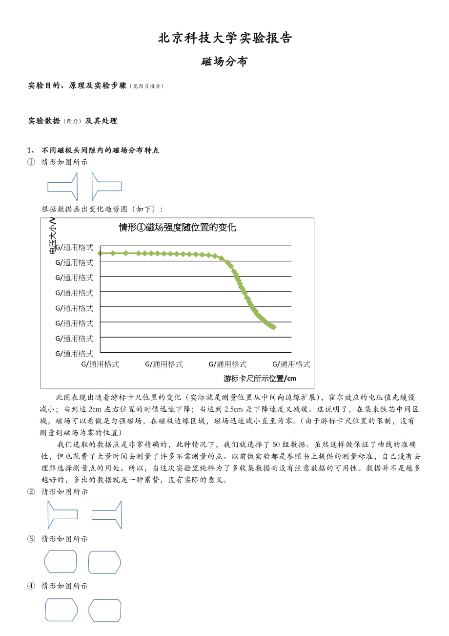 磁场分布(北京科技大学物理实验报告).docx_第1页