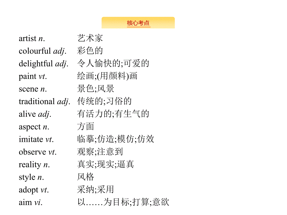 高考英语大一轮（外研）复习配套课件：必修2 预习案 Module 4　Fine Arts—WesternChinese and Pop Arts_第2页