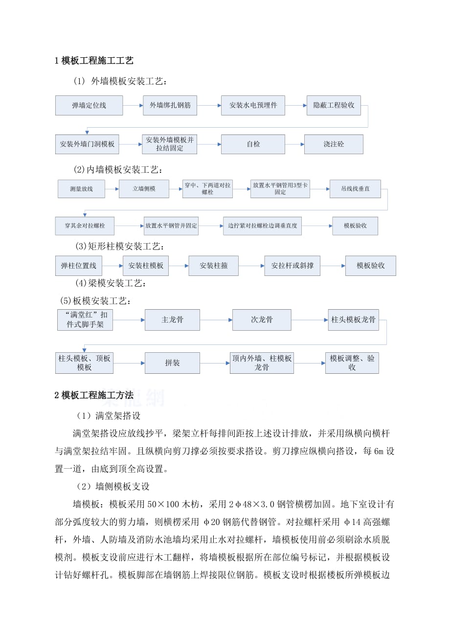 模板工程施工工艺及施工方法(木模板).doc_第1页