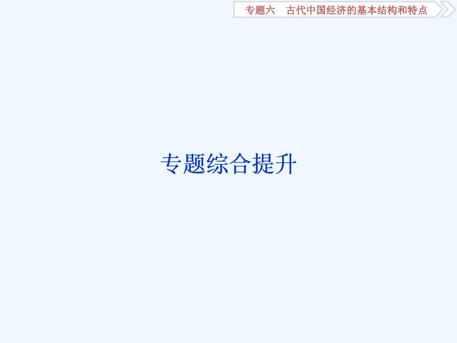 高考历史（人民）新探究大一轮课件（含新题）：专题六 古代中国经济的基本结构和特点 专题综合提升_第1页