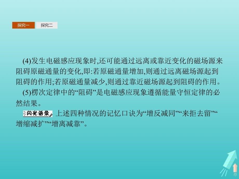 高中物理第四章电磁感应习题课楞次定律的应用课件新人教选修3_2_第5页