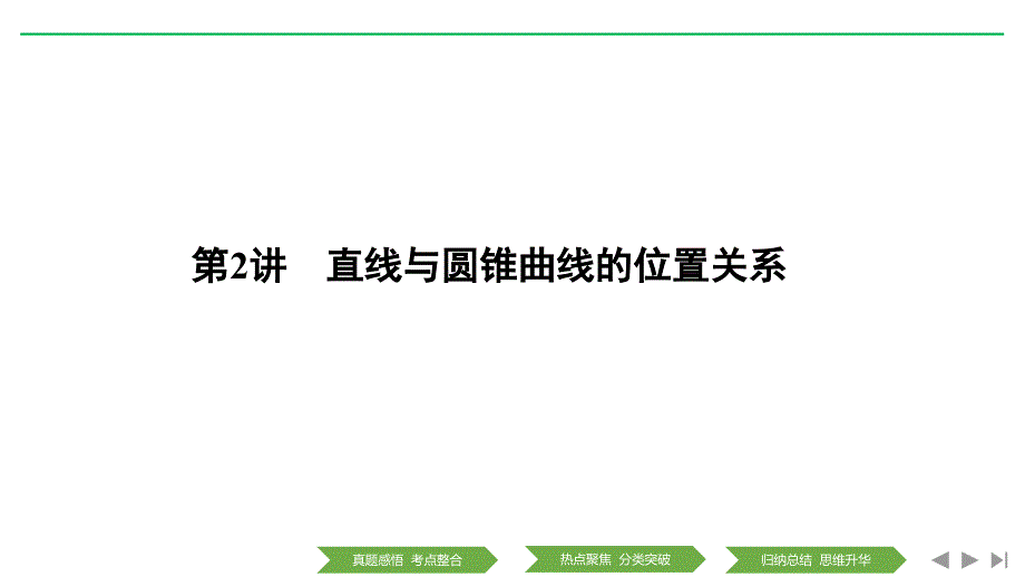 高考数学浙江专用二轮培优课件：专题四 第2讲 直线与圆锥曲线的位置关系_第1页