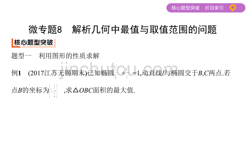 高考数学（江苏）二轮专题攻略课件：专题四 微专题8　解析几何中最值与取值范围的问题_第2页