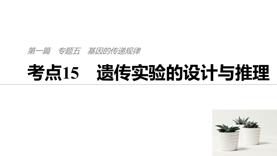 高考生物全国通用精准提分二轮课件：专题五 基因的传递规律 考点15_第1页