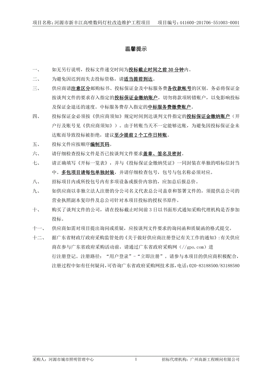 河源市新丰江高喷数码灯柱改造维护工程项目招标文件_第2页