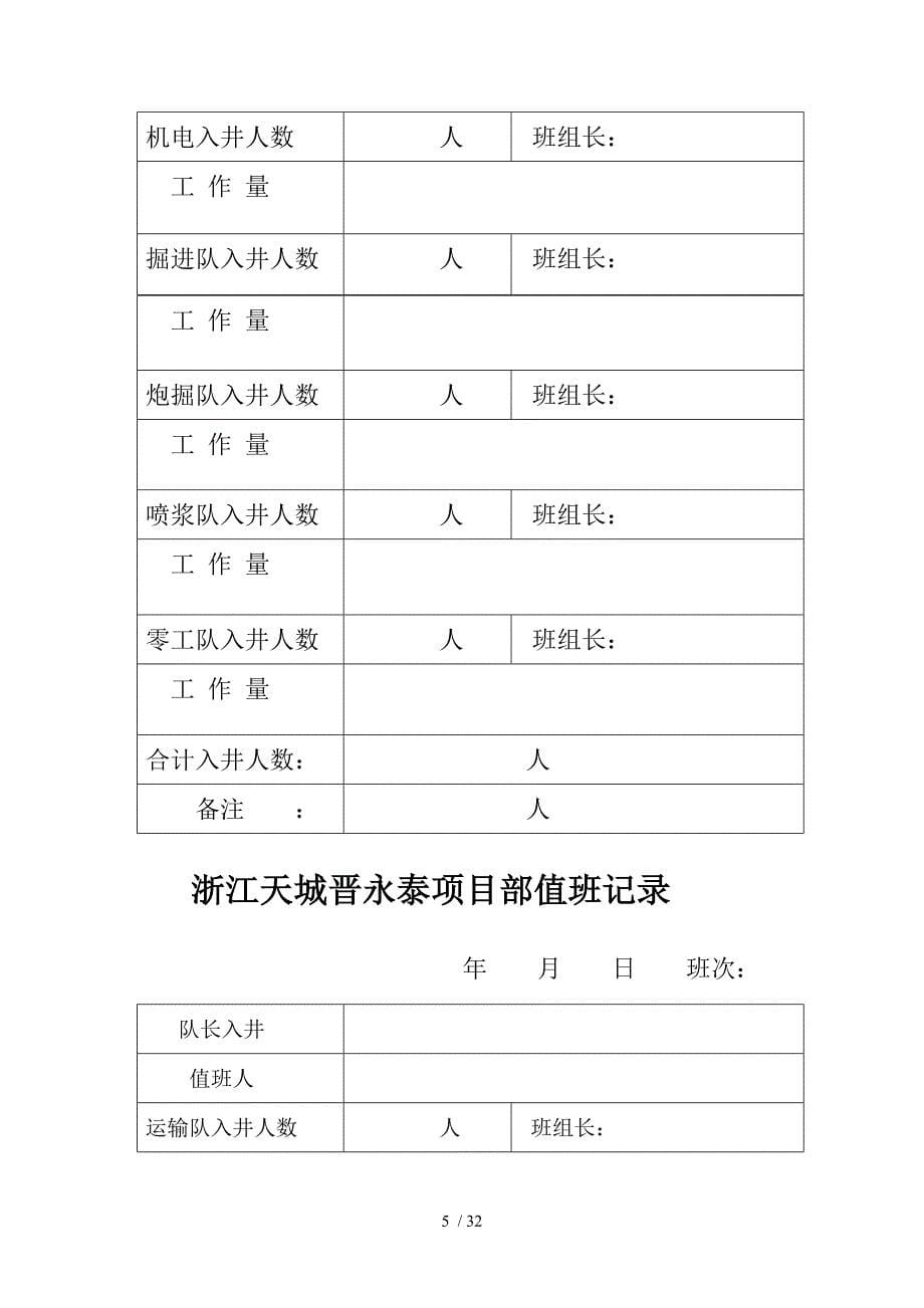 浙江天城晋永泰项目部值班记录_第5页