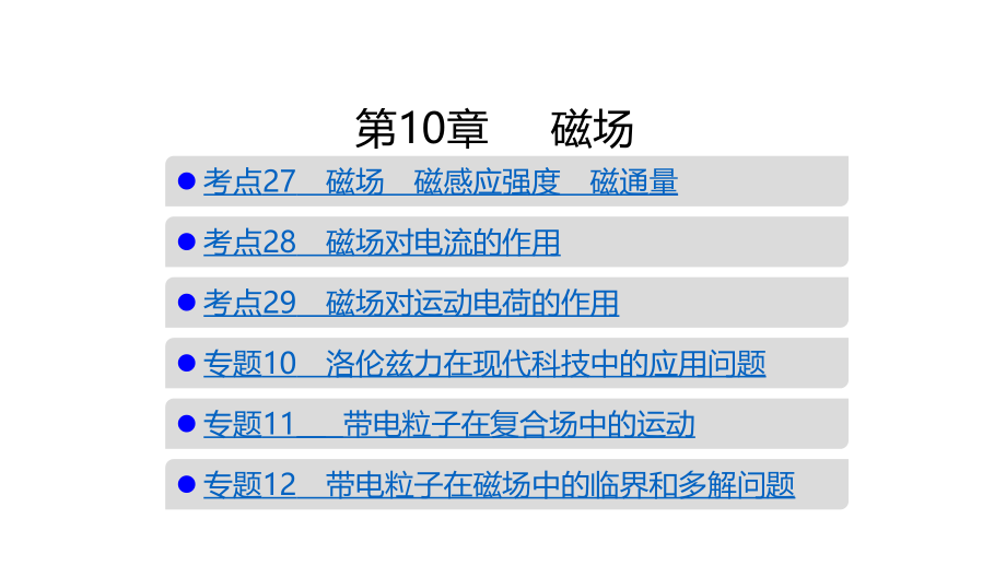 高考物理山东专用优选课件：10章 磁场_第1页