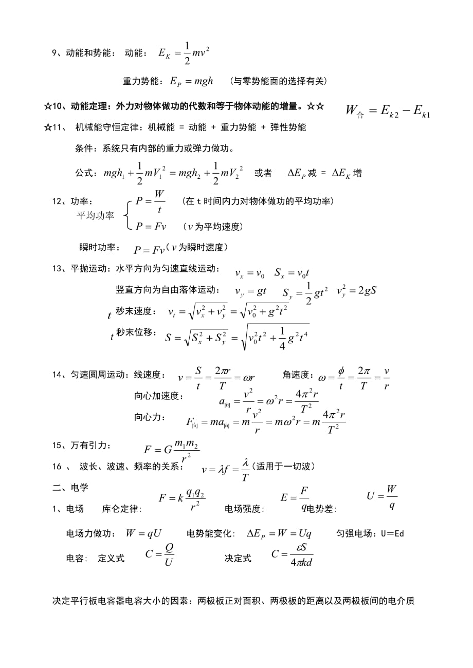 高中物理公式大全(W总结).doc_第3页