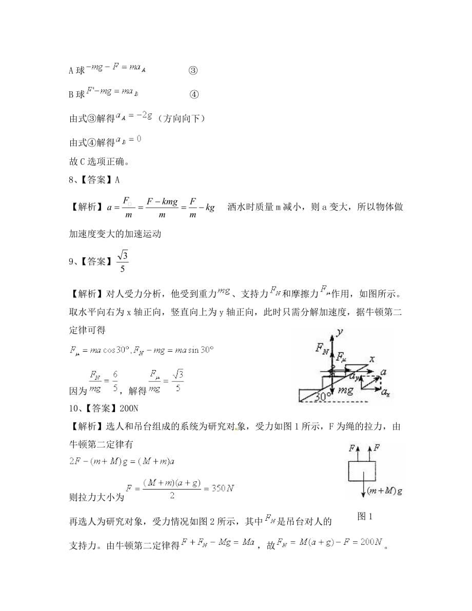 高中物理：《牛顿第二定律》同步测试（沪科版必修1）_第5页