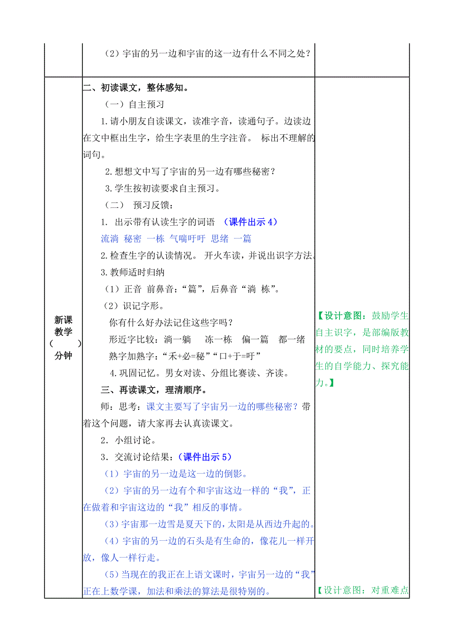 部编人教版三年级语文下册《16 宇宙的另一边》教案含教学反思和作业设计_第2页