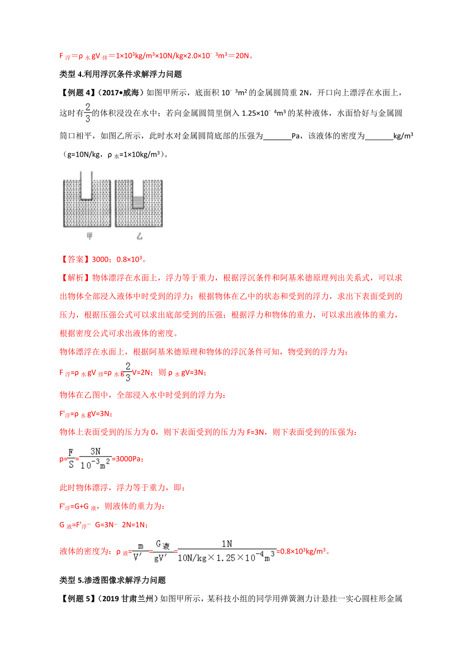 中考物理计算题解题方法全攻略：浮力_第4页