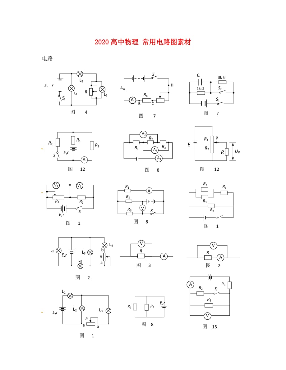 2020高中物理 常用电路图素材_第1页