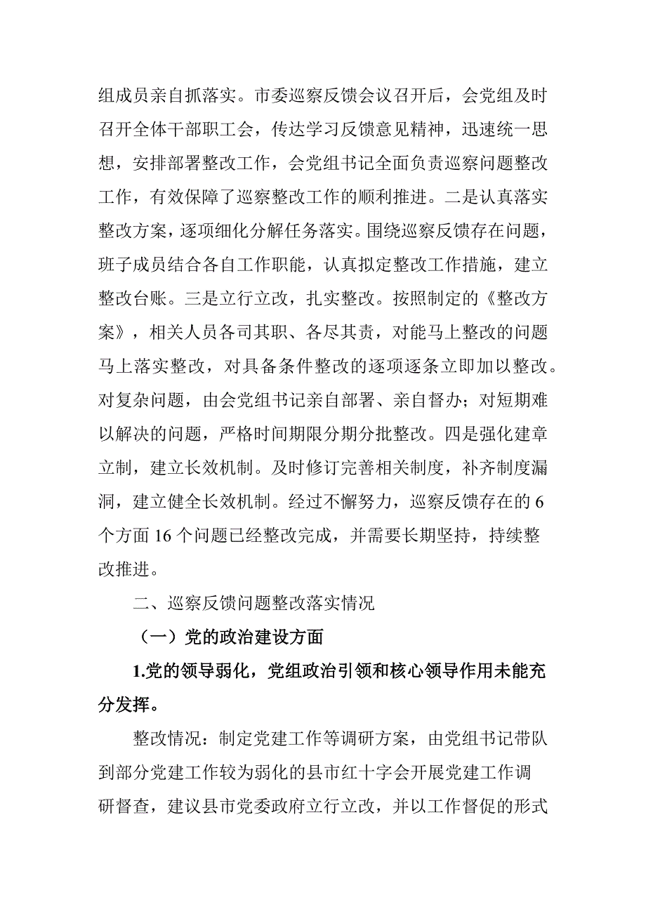 XX红十字会党组关于巡察整改进展情况报告_第3页