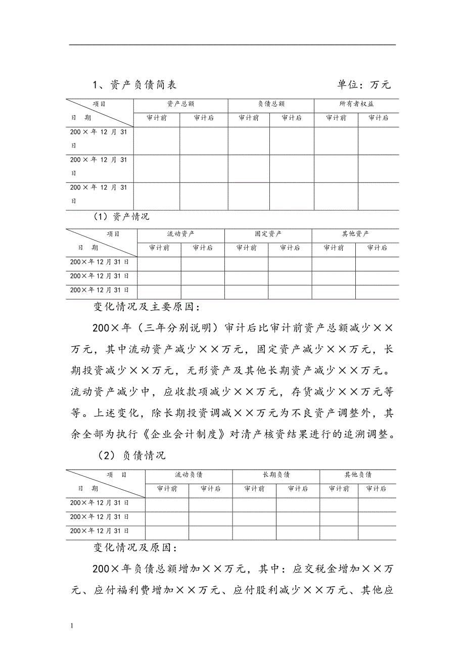 财务审计报告的模板知识课件_第5页