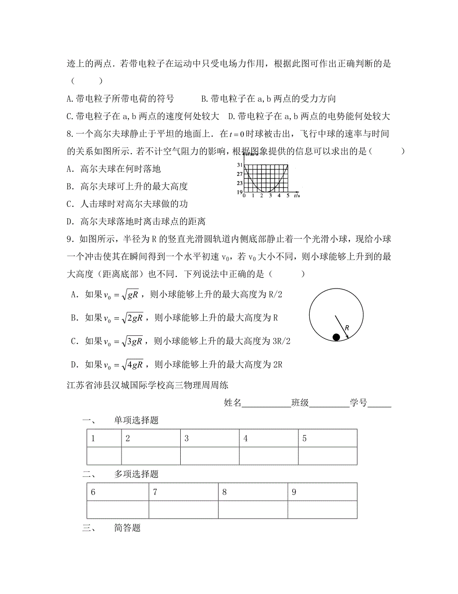 江苏省沛县汉城国际学校高三物理周周练人教版_第3页