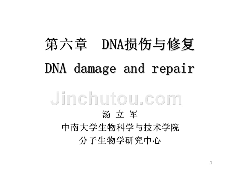 分子生物学第六章：DNA损伤与修复_第1页