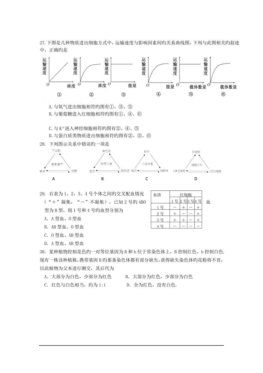 上海长宁区2019高三上年末教学质量调研-生命科学_第5页