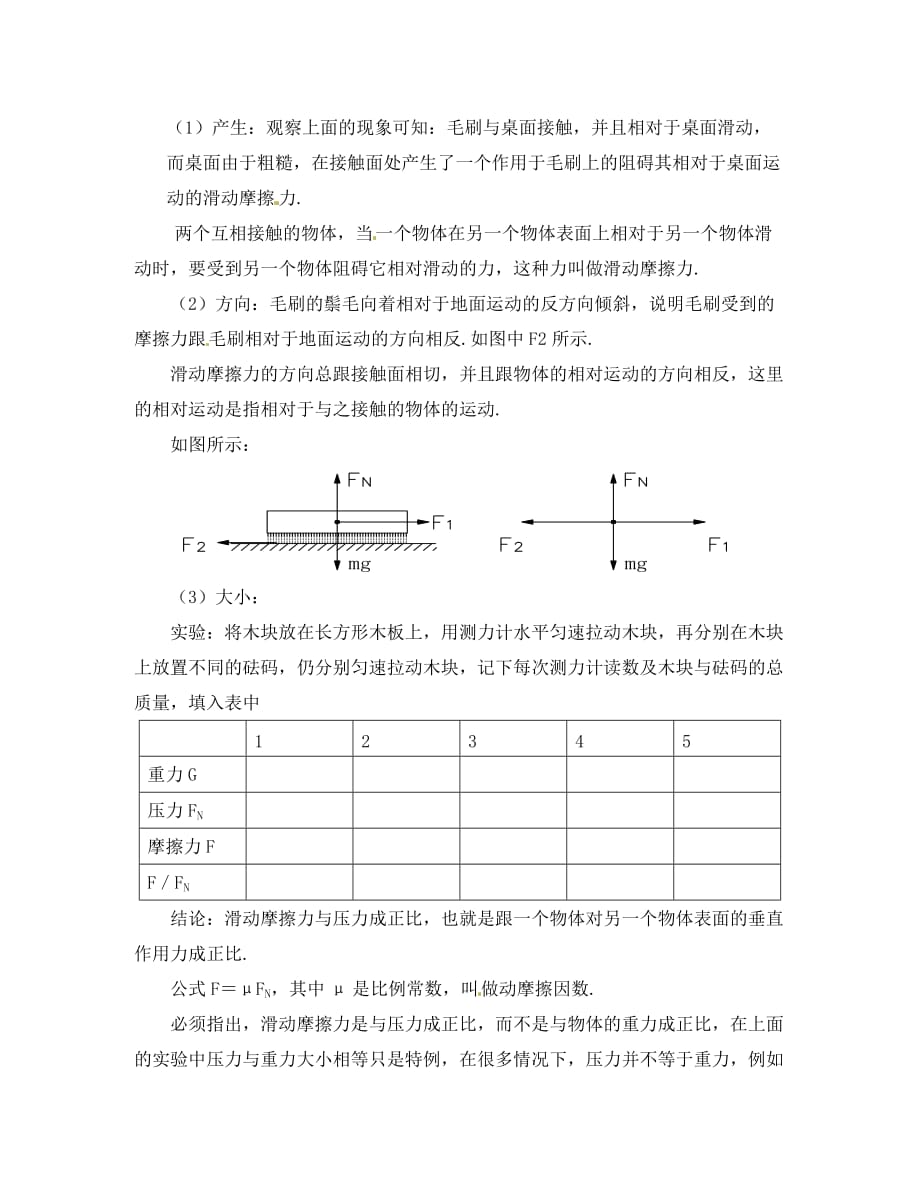 高中物理：3.2《研究摩擦力》教案1（粤教版必修1）_第2页