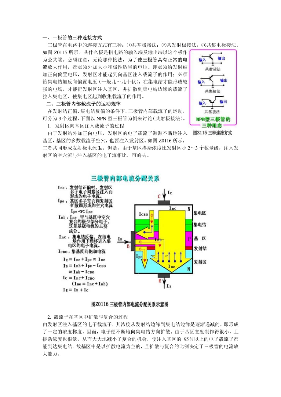 三极管内部载流子的运动规律_第1页