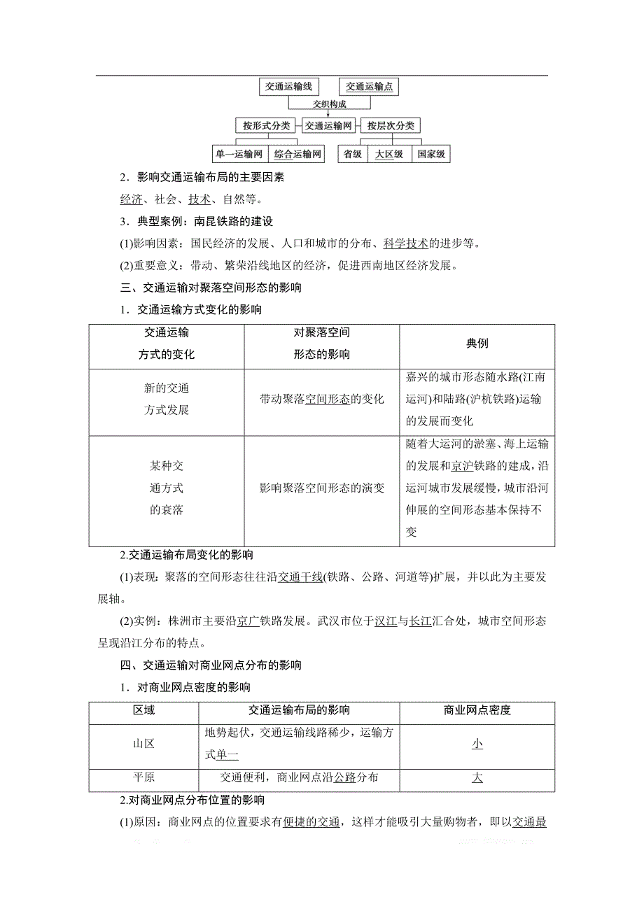 2021版新高考选考地理（人教版）一轮复习教师用书：第26讲　交通运输布局与区域发展_第2页