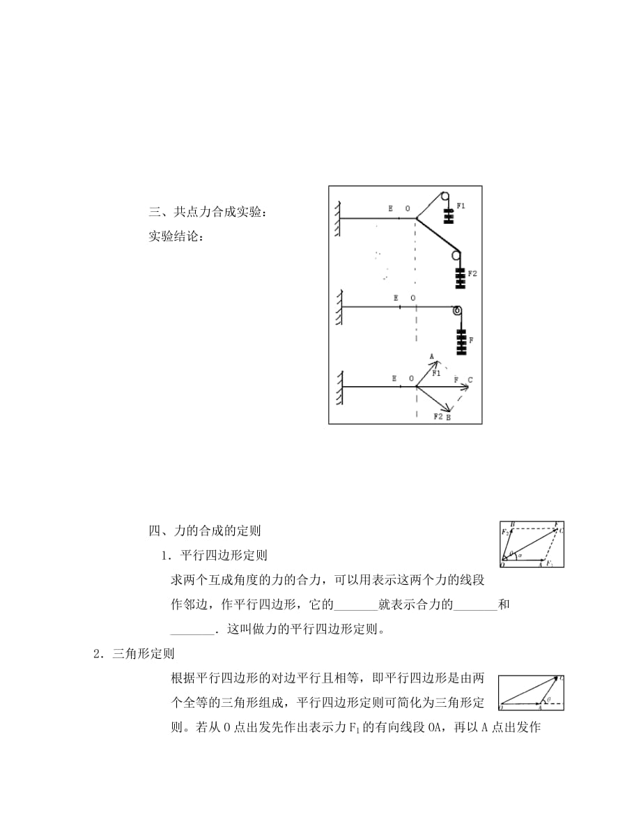 高中物理：《怎样求合力》学案（沪科版必修1）_第2页