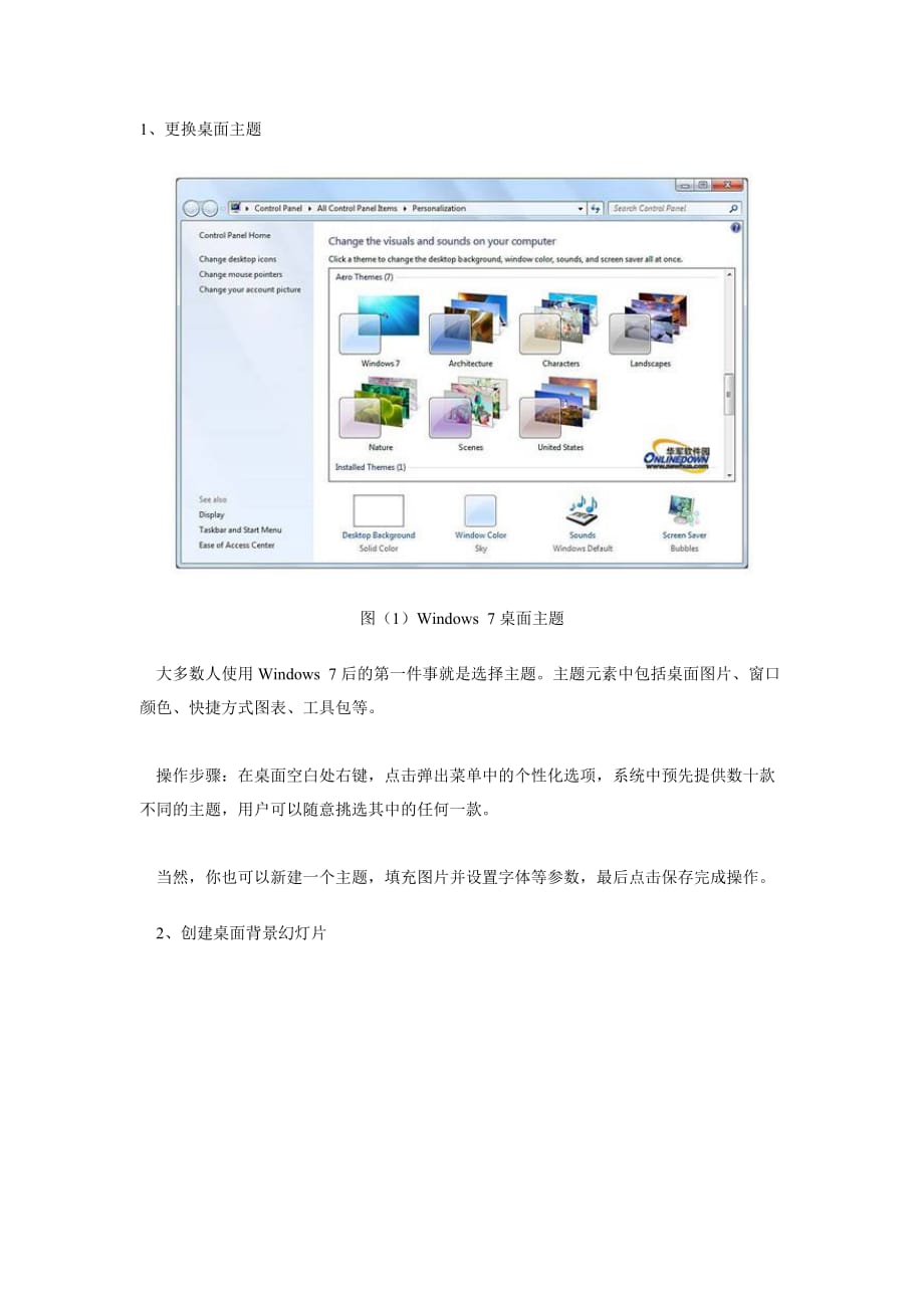 Win7操作系统 十种个性化设置方法介绍_第1页