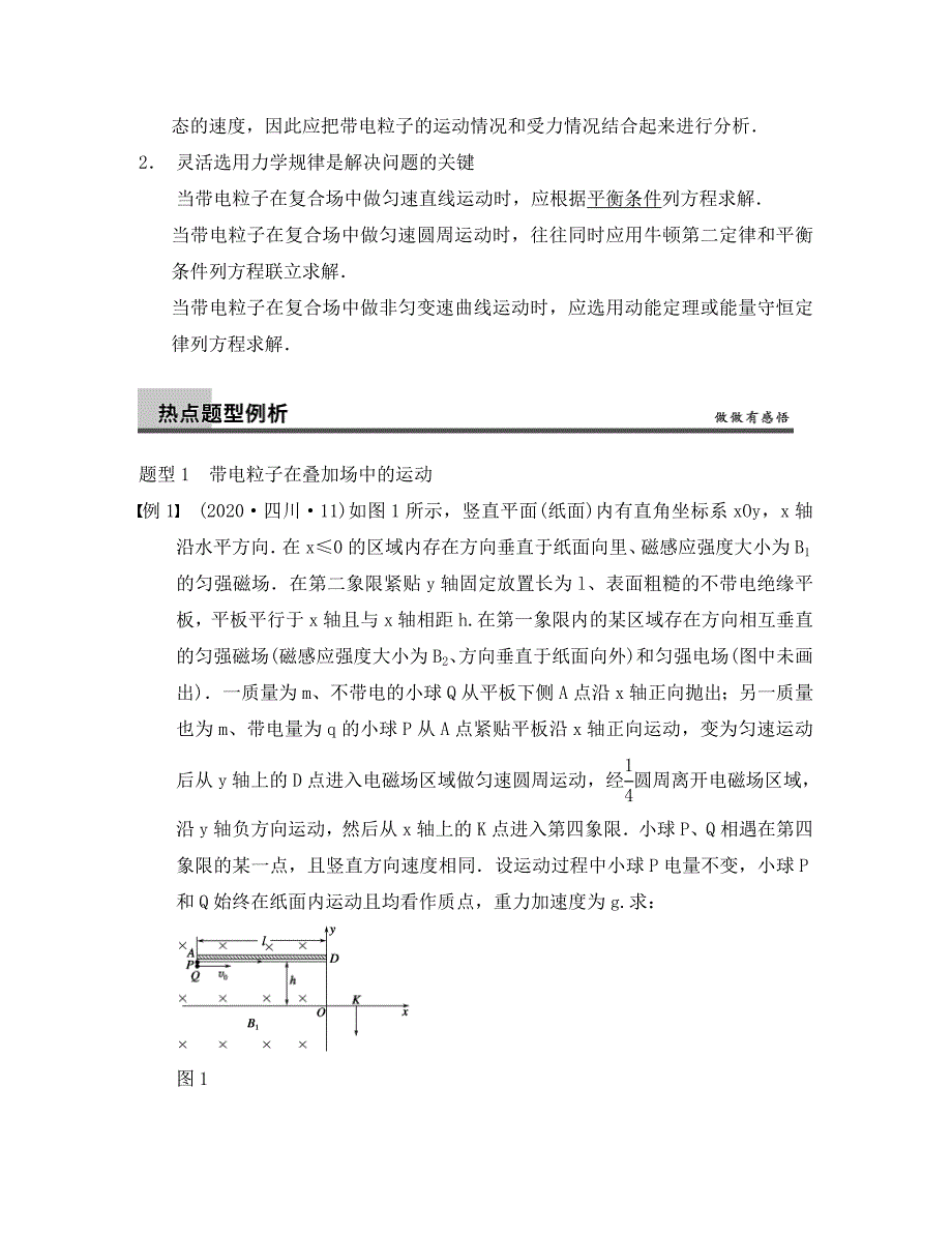 2020高考物理二轮复习专题突破秘籍 （考点汇聚+专题专讲专练+考点串讲）带电粒子在复合场中的运动_第2页