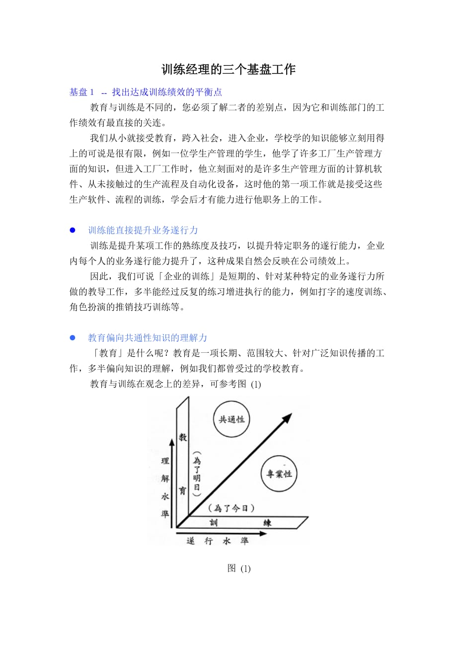 （职业经理培训）训练经理的三个基盘工作_第1页