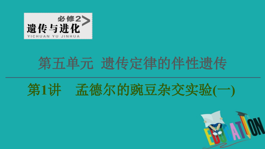 2021高三生物人教版一轮复习课件：必修2 第5单元 第1讲　孟德尔的豌豆杂交实验（一）_第1页