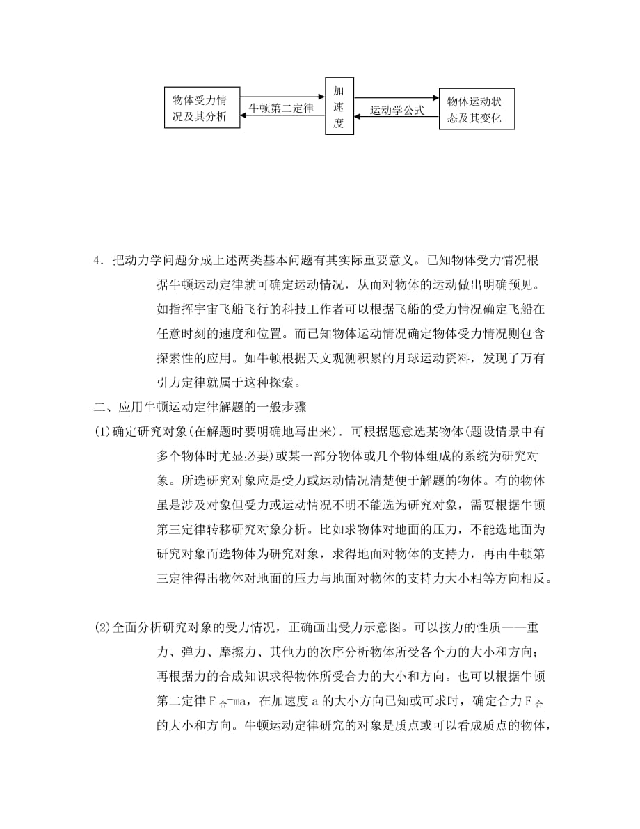 高中物理：4.6.1《用牛顿运动定律解决问题一》学案（粤教版必修1）_第2页