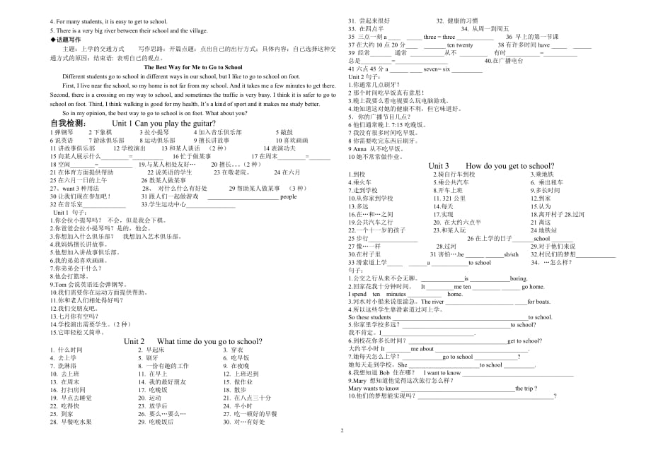 七年级下英语1-3单元知识点大归纳_第2页