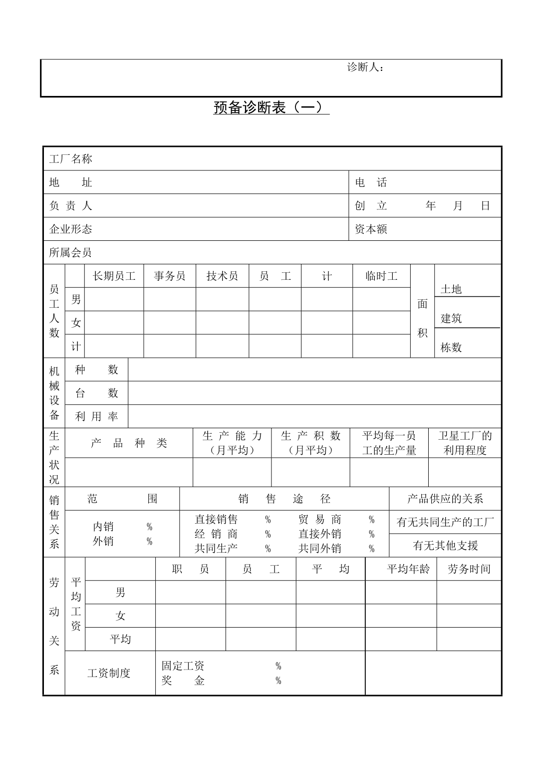 （企业管理套表）中小企业调查表格汇总_第2页