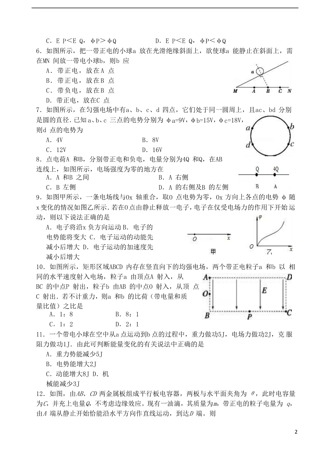 四川绵阳高二物理月考1.doc_第2页