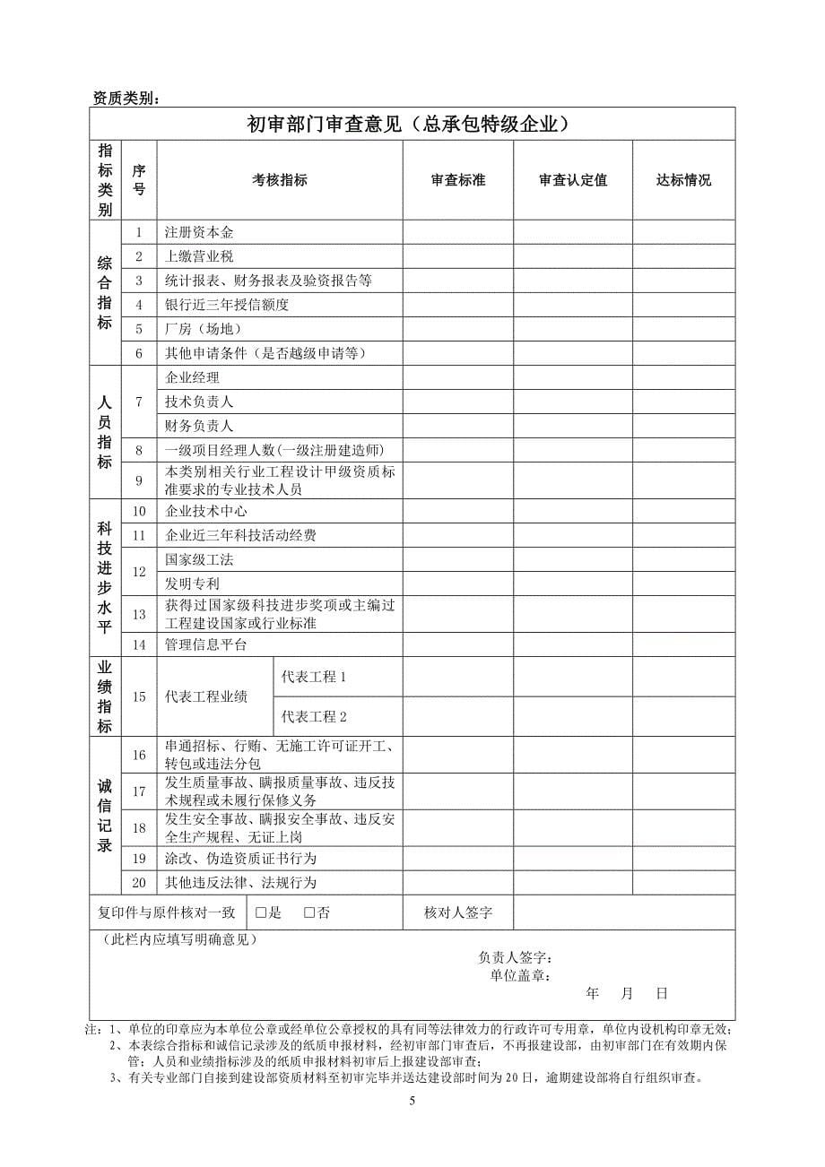 （工程建筑套表）建筑业企业资质申请表_第5页