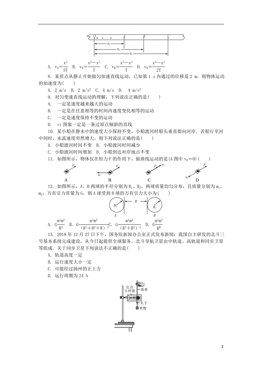 江苏扬州高二物理学业水平测试模拟1.doc_第2页