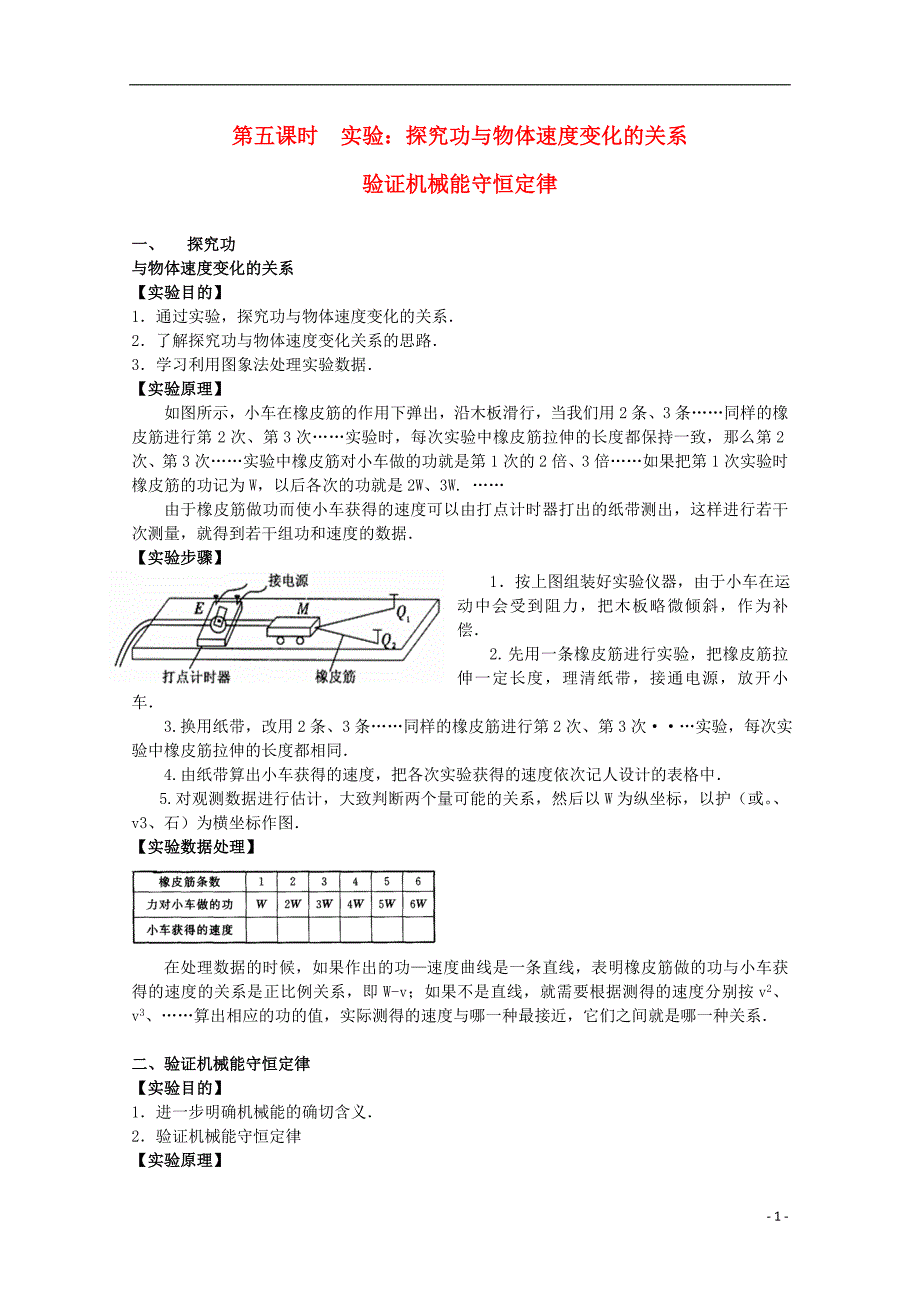 高考物理一轮能力提升55实验探究动能定理考点重点方法.doc_第1页