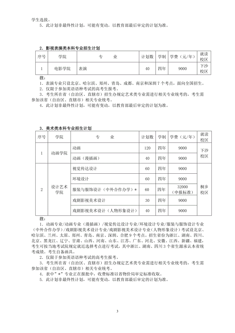 （广告传媒）浙江传媒学院招生简章_第3页