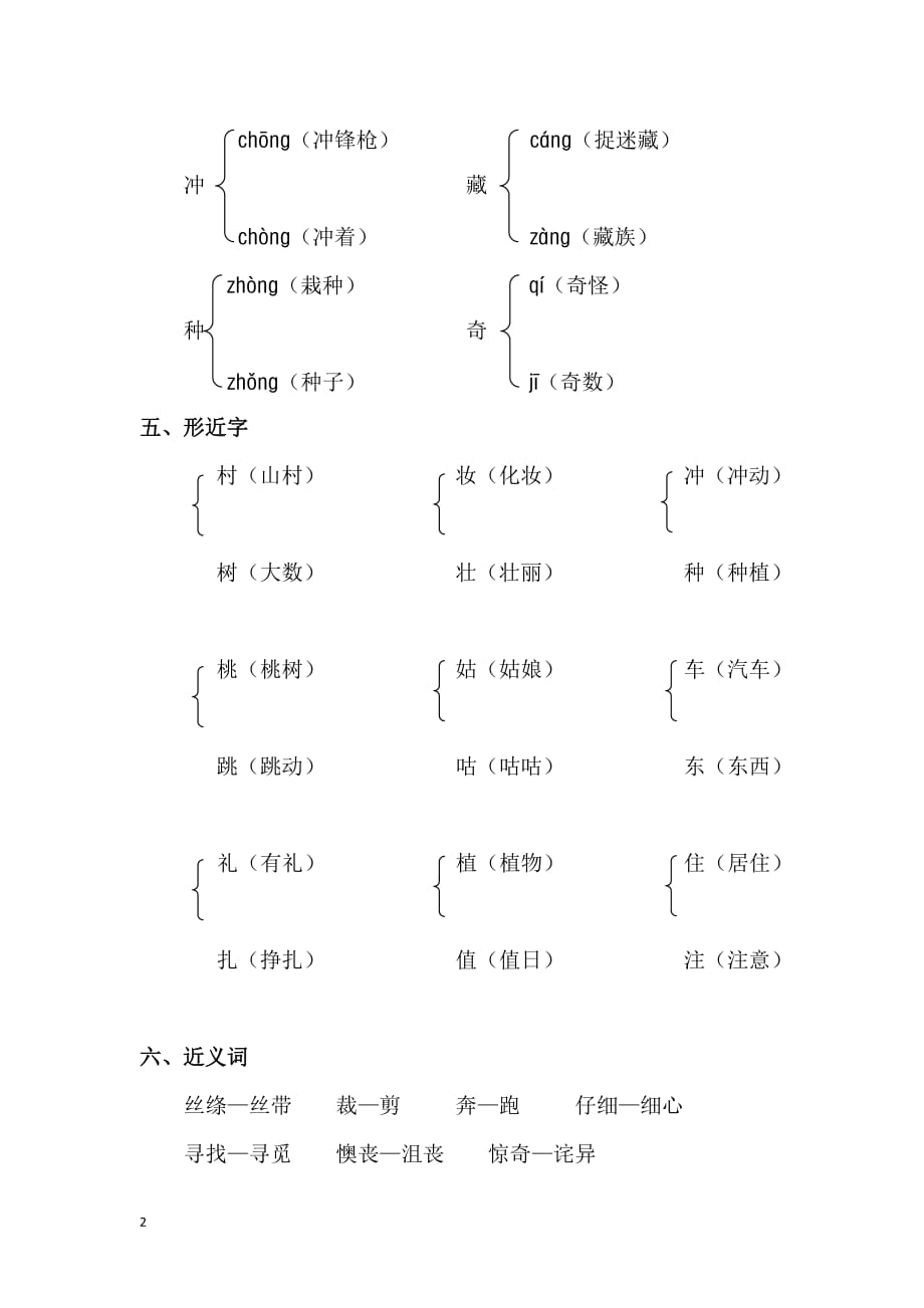 部编版语文二年级下册第1单元知识点梳理_第2页