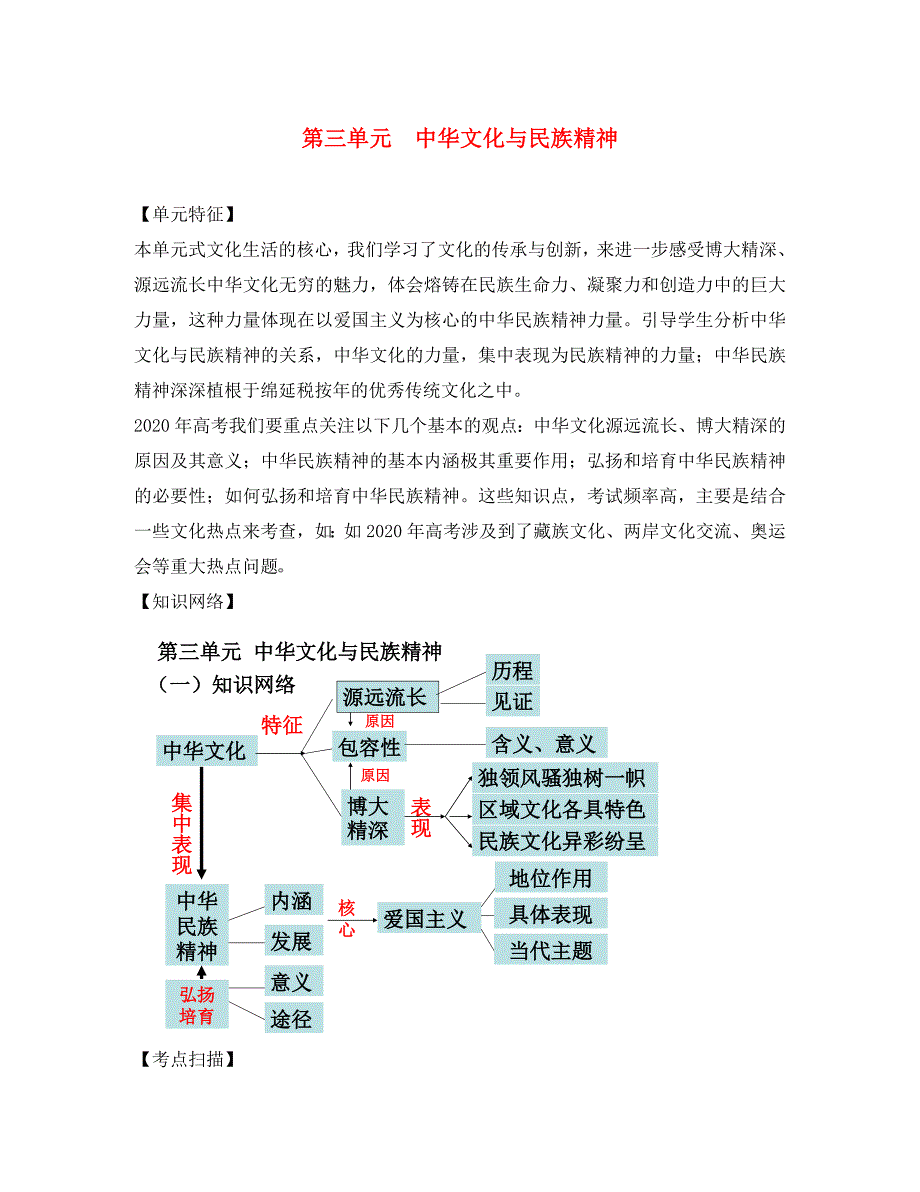 高三政治第三单元 中华文化与民族精神_第1页