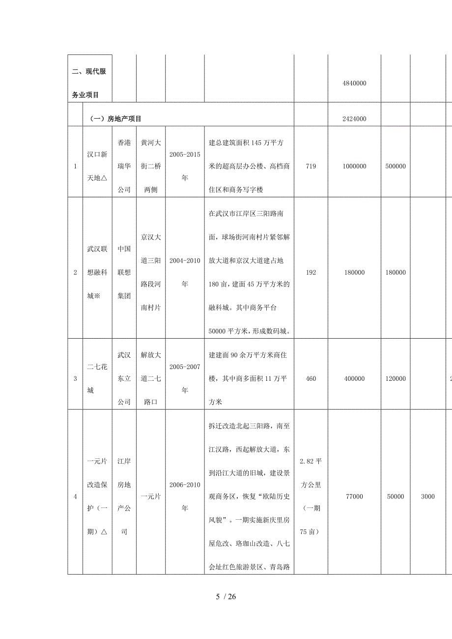 规划重大项目情况表_第5页