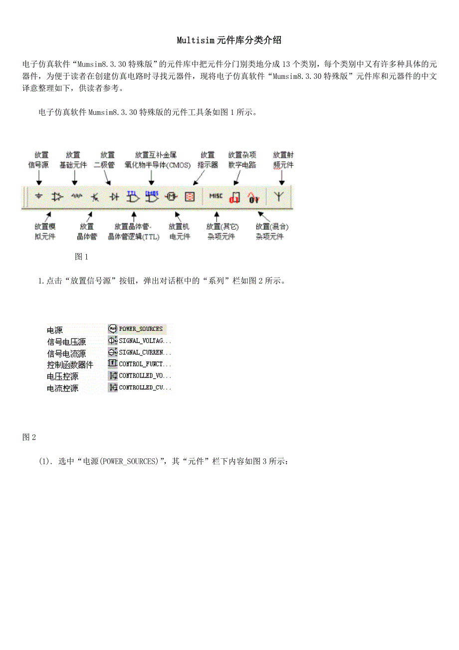 multisim元件对照表_第1页