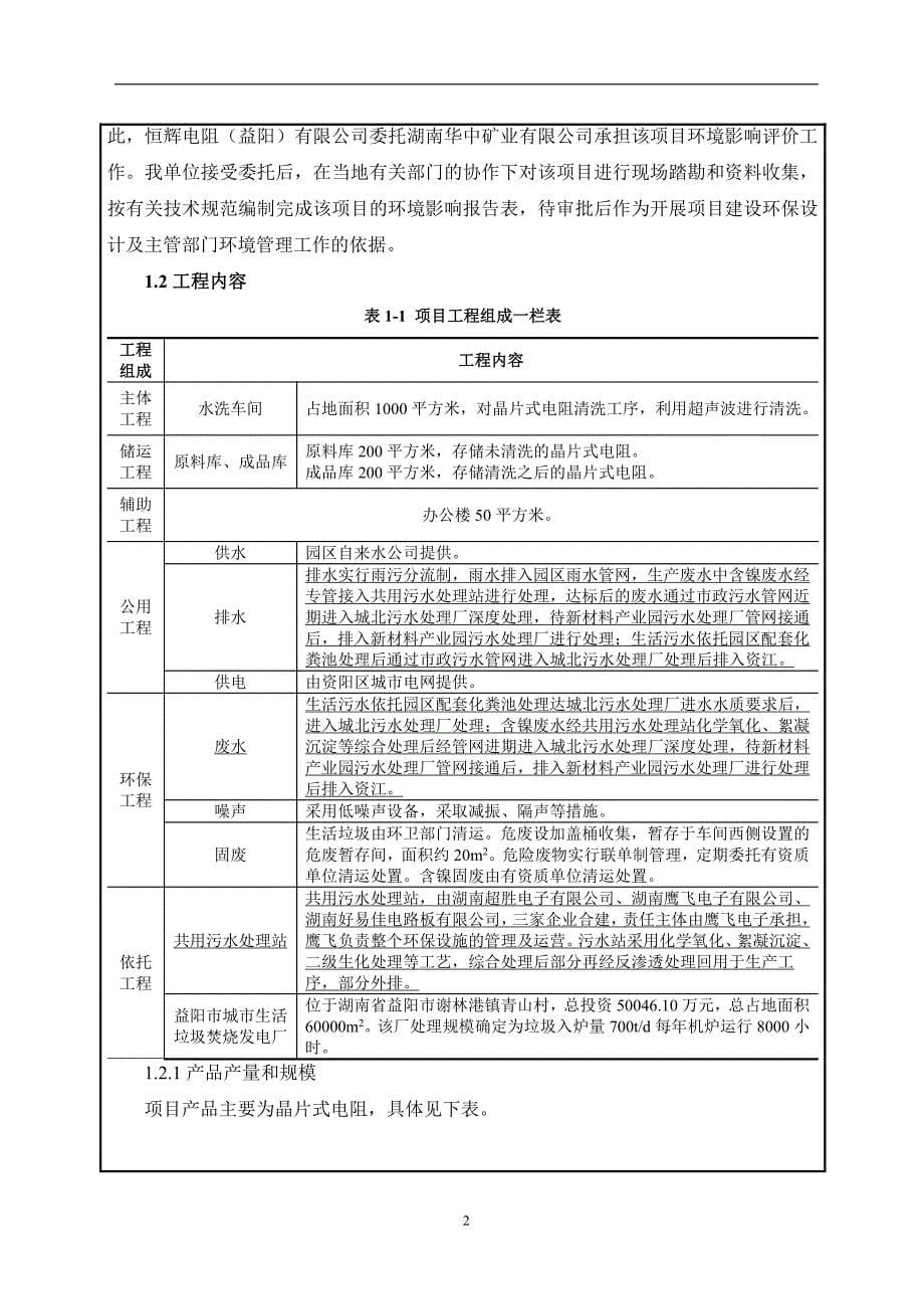 恒辉电阻（益阳）有限公司 晶片式电阻薄膜工艺（水洗）项目环评报告书_第5页