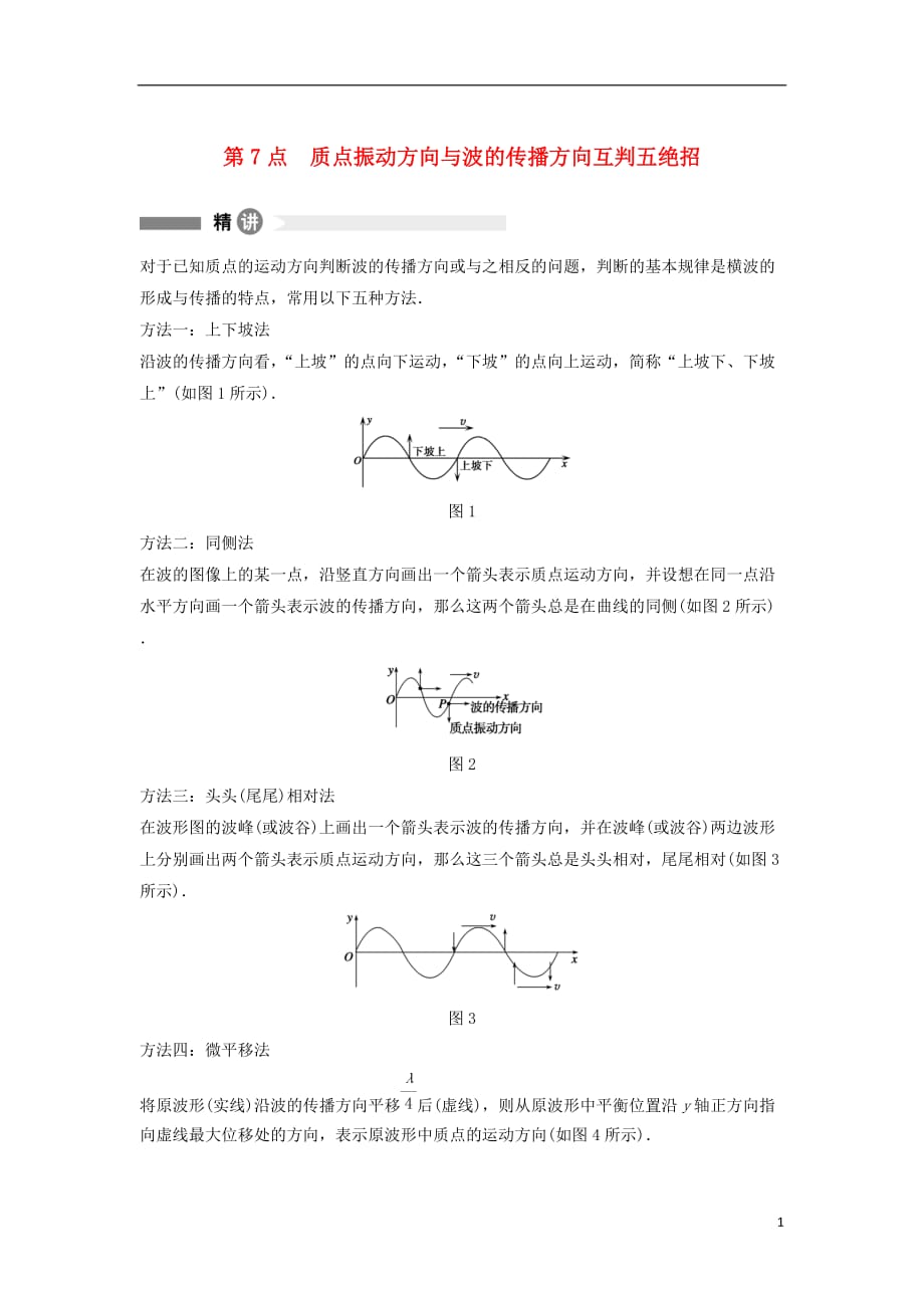 高中物理模块要点回眸第7点质点振动方向与波的传播方向互判五绝招素材沪科选修34.doc_第1页